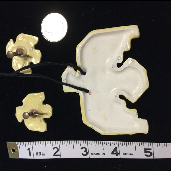 Unique VNTG Native American Thunderbird style necklace and earrings (1950’s) - Picture 6 of 7